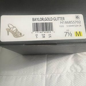 NIB Naturalizer Baylor Gold Glitter Heels, Size 7.5